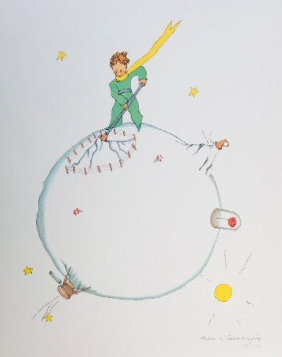 Image 1 of SAINT-EXUPERY, ' De kleine prins '. Gesigneerd lithografie