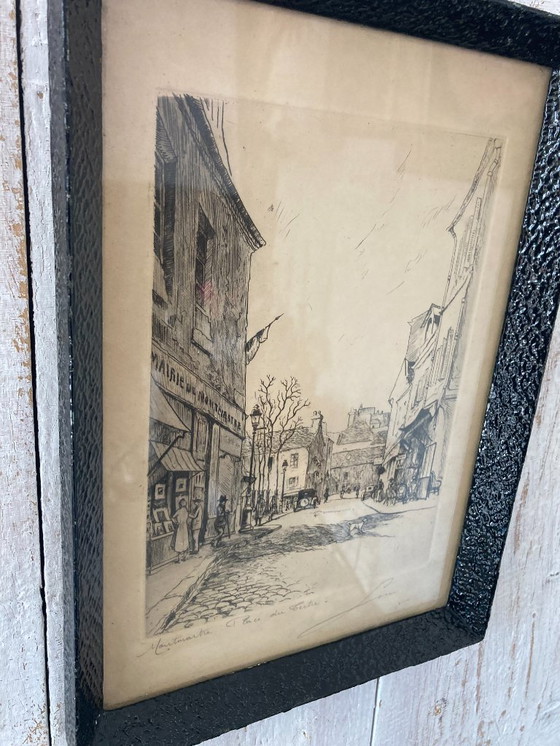 Image 1 of Antique painting of Montmartre (Paris)