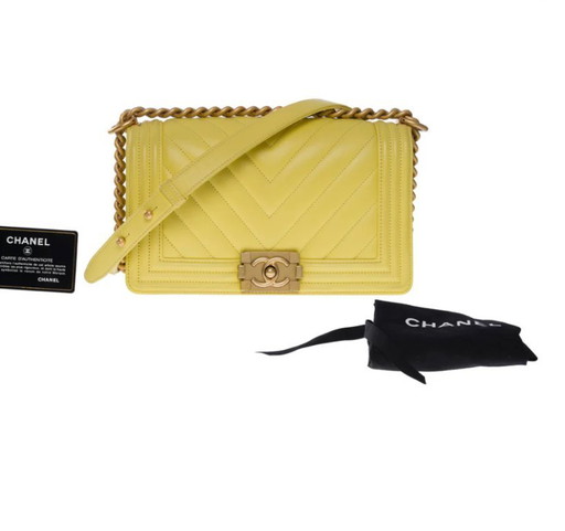 Borsa CHANEL Ragazzo in pelle gialla - 1012015