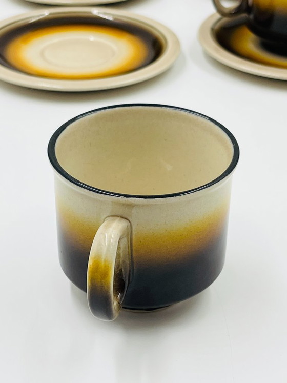 Set aus 4 Tassen und Untertassen von Iceland - Boch Belgien – Boch Frères, Geschirr, Ceramic (photo 8 of 13)