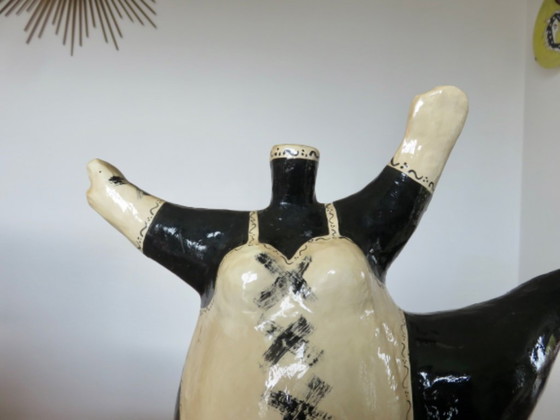 Image 1 of Sculpture "GODDESS" in papier-mâché, in the style of Niki de Saint Phalle, 1990