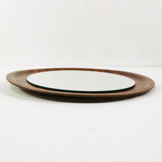 Image 1 of Specchio da parete rotondo in teak, stile metà secolo, Danimarca, anni '60
