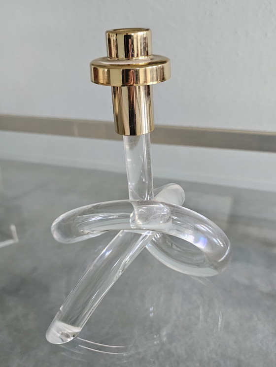 Candlestick Pretzel Dotothy Thorpe – Kerzenhalter, Plexiglass, Metal (photo 5 of 5)