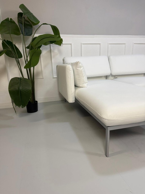 Image 1 of Brühl Roro Medium Sofa Leder Weiß Schlafsofa Ecksofa Liege Daybed