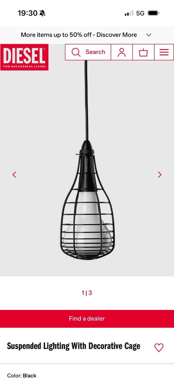 Image 1 of Lámpara con micrófono de jaula Diesel x Foscarini