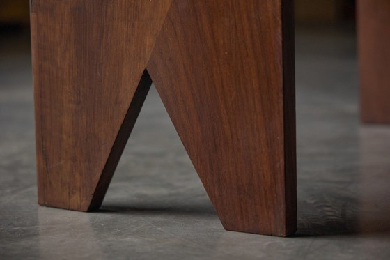 Image 1 of Mid-Century Walnut Bench, France, Late 20th Century