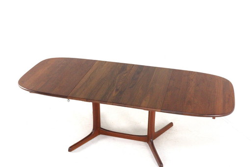 Tavolo da pranzo ovale 2x allungabile in teak massiccio danese vintage