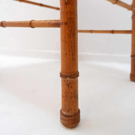 Image 1 of Poltrona d'accento vintage in stile organico, in finto bambù e canna - anni '60