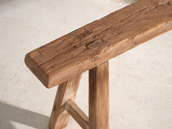 Panca Antica in Legno di Olmo, Cina, circa 1900, Panche, Rustic (foto 4 di 7)