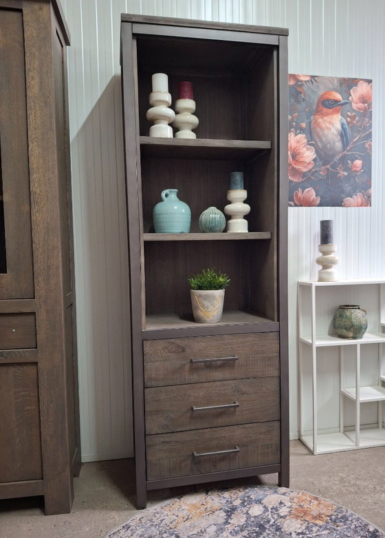 Image 1 of Aufbewahrungsschrank/Bücherregal aus Holz mit Metallrahmen, neu