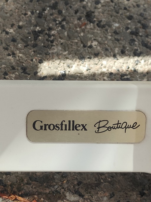 Conjunto de 3 sillas de jardín boutique vintage blancas de Grosfillex