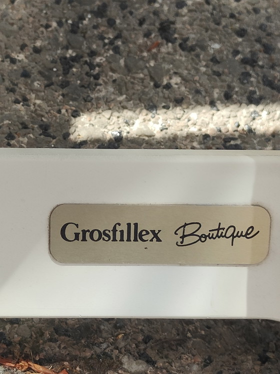 Image 1 of Set Of 3 White Vintage Grosfillex Boutique Garden Chairs