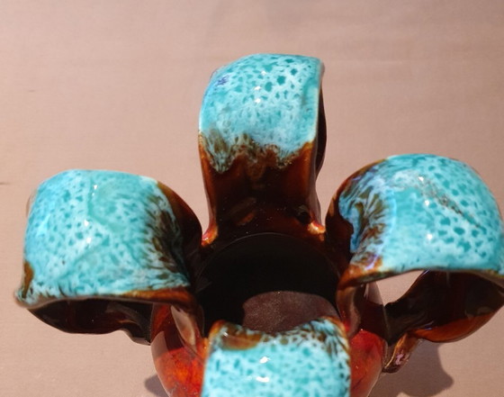 Image 1 of Vintage Vallauris vase 1960s - lava glaze - signed