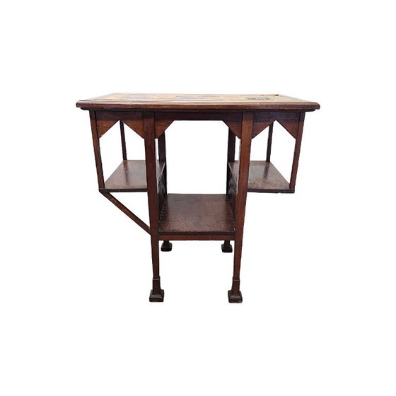 Arts and Craft side table with tiles, from around 1900 – Wood (photo 2 of 7)
