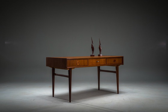 Image 1 of Mid Century Teakholz-Schreibtisch, zugeschrieben Bartels Works, 1960er Jahre