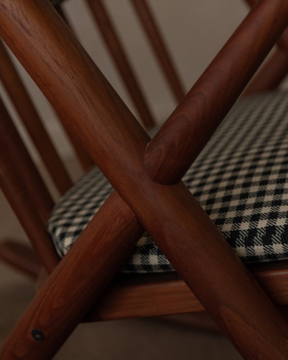 Image 1 of Set di 2 sedie a dondolo vintage in teak danese modello 182 di Frank Reenskaug per Bramin, anni '50