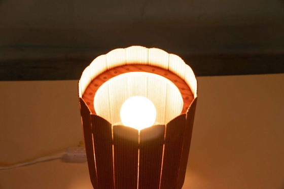 Image 1 of Lampadaire vintage en bois, lampe de table en pin Japandi 1960s