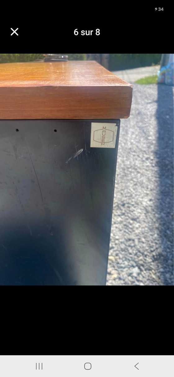 Vintage German Sidecar Buffet 1960 Mauser – High Boards, Metal (photo 3 of 5)