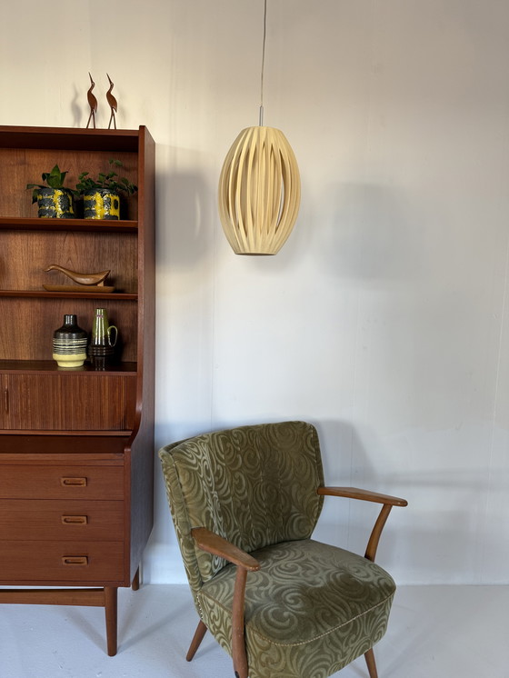 Image 1 of Lampada a sospensione vintage danese con stecche di plastica anni '70