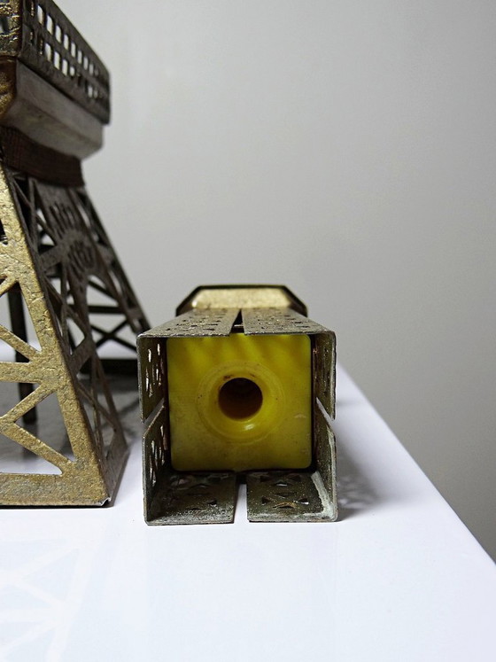 Image 1 of Large Eiffel Tower bottle, musical "Le Fiacre" vintage Japanese collection