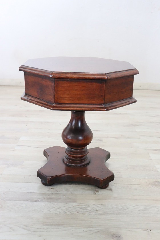 Image 1 of Low Octagonal Side Table in Walnut, 1980s