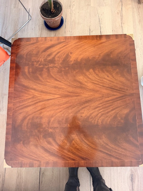 Table basse militaire vintage – Bois et laiton – Environ 100 x 100 cm – Tables basses, Wood (photo 4 of 11)