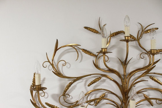 Image 1 of Imposante applique murale Hans Kögl, 8 feux, 70’s.