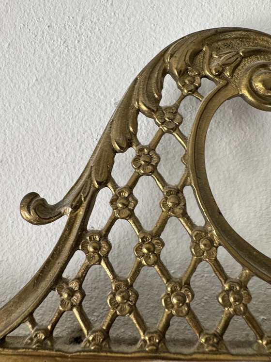 Image 1 of Chic Wall Console With Mirror - Marble & Brass Ornaments