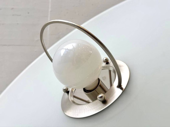 Image 1 of Suspension avec abat-jour en verre opale et suspension réglable en hauteur, années 1970