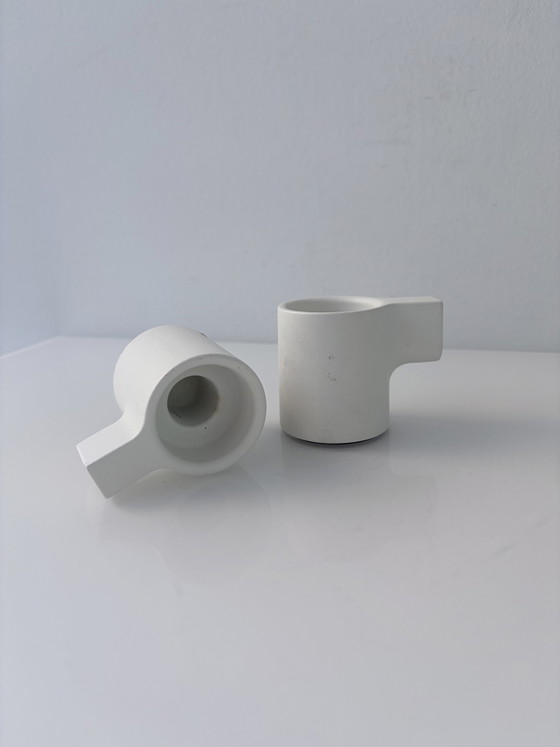 Set aus 2 Ikea Ypperlig Hay Design Kerzenhalter Weiß – Aluminium (photo 5 of 7)