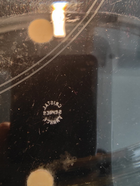 Image 1 of Coupe Ovale Cristal de Sèvres France avec 2 oiseaux, signée