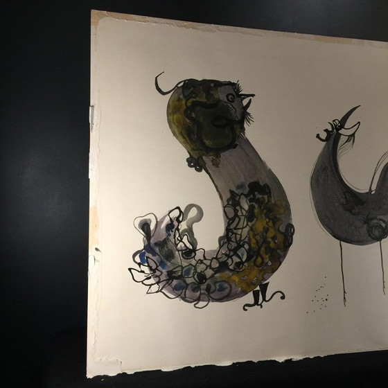 Anne Body, Il Grande Combattimento, Tecnica Mista su Carta, 1965 – Dipinti e disegni, Paper (photo 2 of 15)