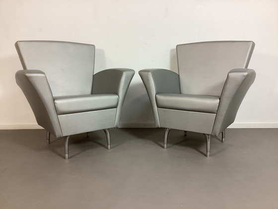 Image 1 of 2 poltrone vintage degli anni Novanta in argento