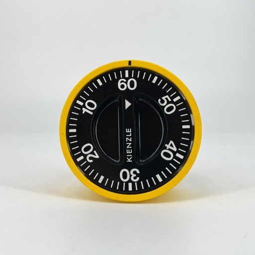 Vintage Kienzle eierwekker van 60 minuten | Geel en zwart | Ruimtevaarttijdperk / Mid-Century | Duitsland