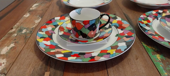 Image 1 of DESIGN-IKONE: Taitù "Dieci" 1986 Zeitkapsel neu 25-teilig – Komplettes Set für 4 Personen + komplettes Ersatzset!