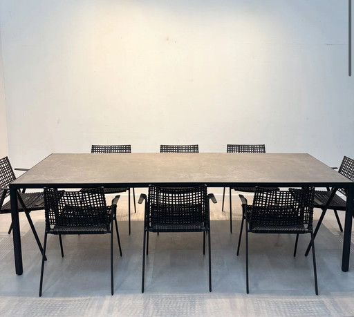 Tribu Illum table de salle à manger 100x267cm ceramique aluminium