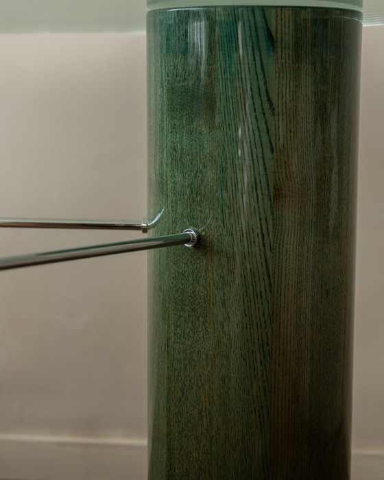 Image 1 of Vintage Saporiti Italia Dining Table – Enamel Column Base –  Postmodern 1980s