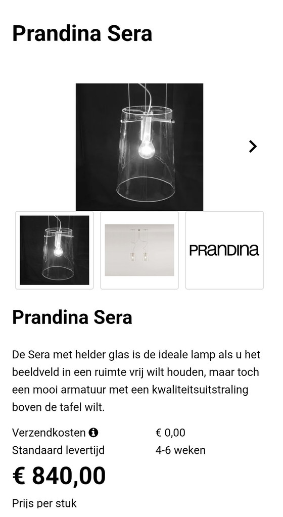 Image 1 of Prandina suspension Sera S1 37,5 cm