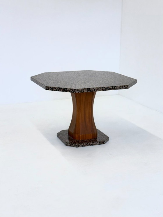Art Deco Dining Table with Octagonal Granite Top – Stone (photo 4 of 9)