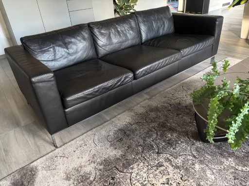 Sofá de cuero Walter Knoll de 3 plazas en buen estado
