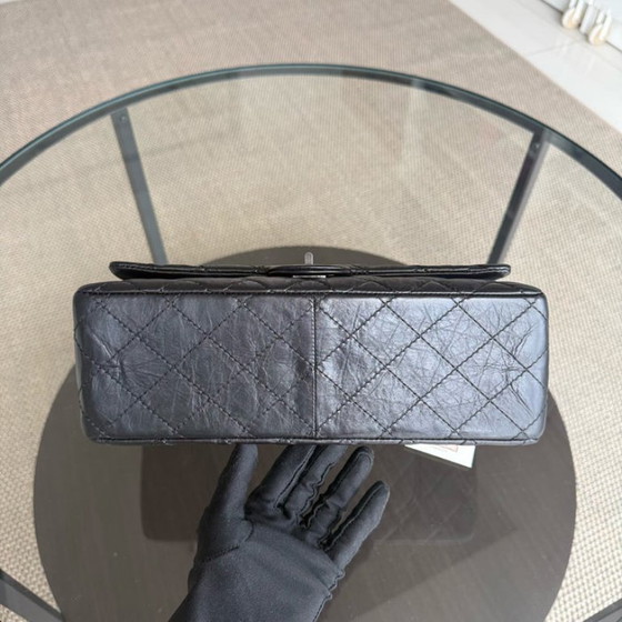 Image 1 of Chanel 2.55 Reissue 226 - Quilted Aged Calfskin Black Ruthenium Silver Hardware