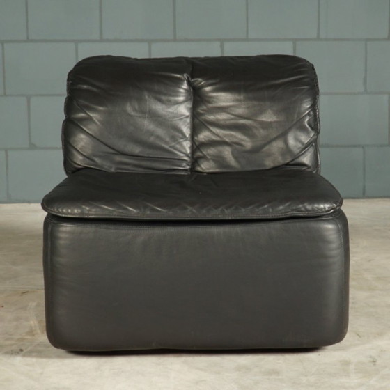 Image 1 of Area salotto/gruppo di sedute modulari vintage – pelle nera