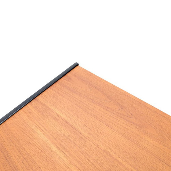 Salontafel uit het midden van de 20e eeuw, lange teakhouten salontafel, mid-century modern (MCM) vintage (photo 7 of 8)