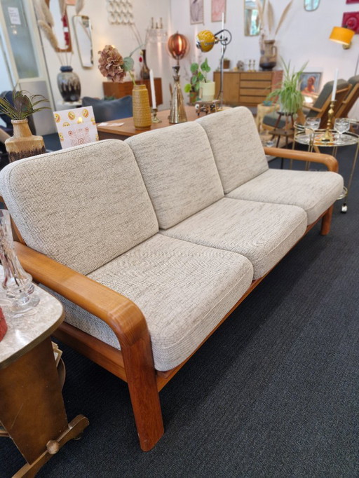 Vintage Danish design three-seater teak sofa 70s
