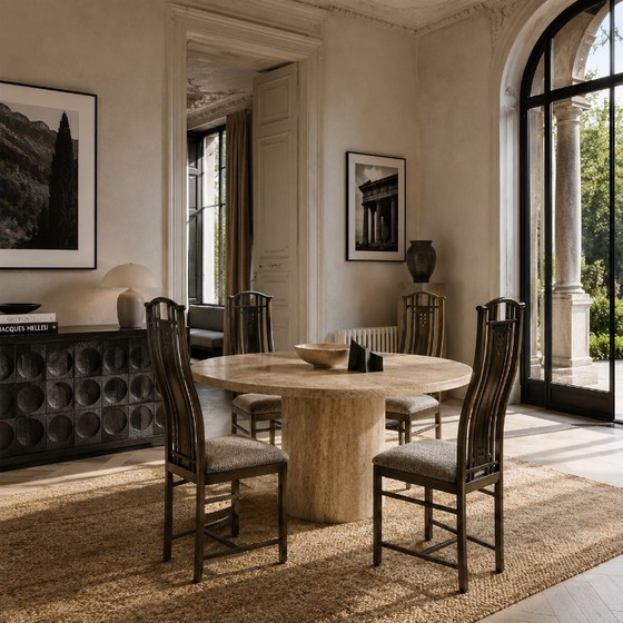 Sedie da pranzo Giorgetti design italiano Umberto Asnago – Leather, Wood (photo 3 of 13)