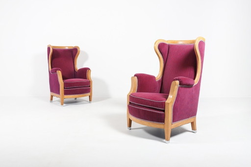 Par de sillones de salón diseñados por Oscar Nilsson, Suecia, década de 1960.