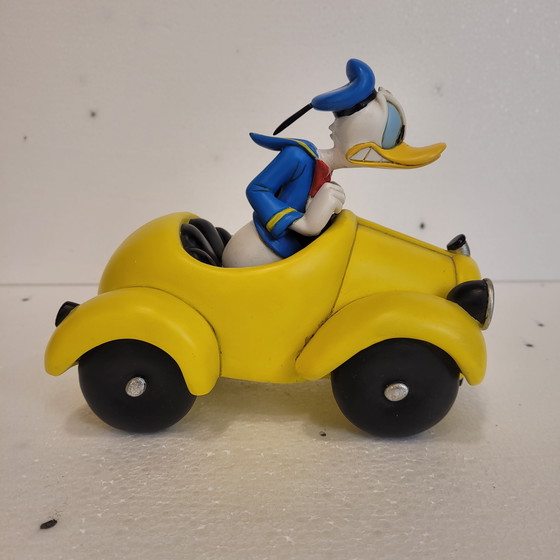 Image 1 of Pato Donald con Coche Amarillo, Rutten, Resina, 2000’s - Estados Unidos