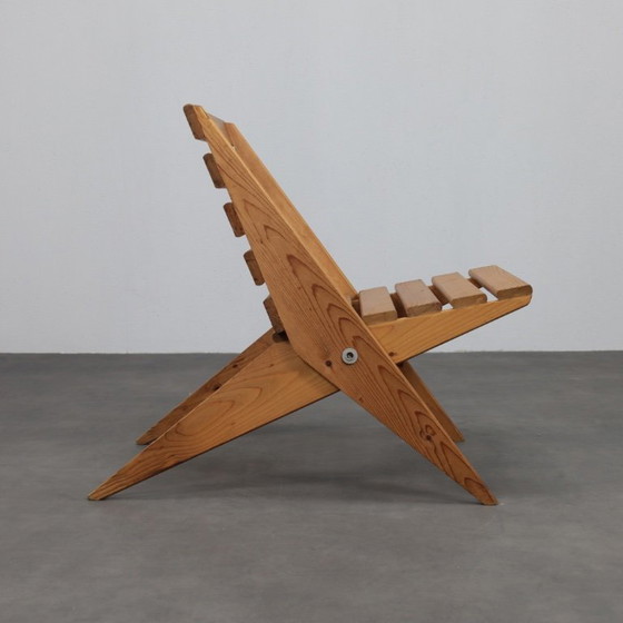 Image 1 of Folding Chair “Scissors” in Slatted Pinewood, 1970s