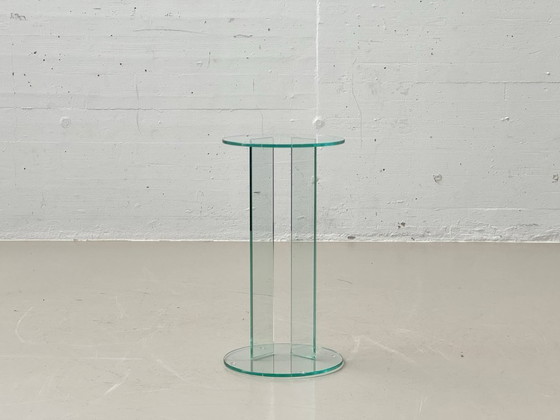 Image 1 of Minimalist glass flower stand/pedestal, 1980s