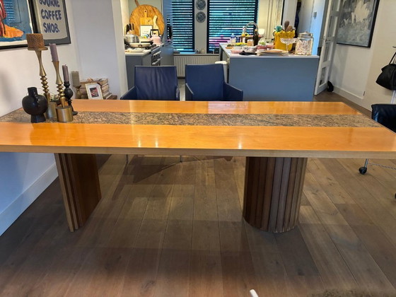 Image 1 of Design tafel Draenert model 2020 Cherry Vorland, graniet & kersenhout, dubbele poten